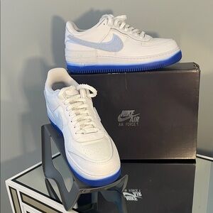 Nike Air Force 1 Shadow Chenille Swoosh Blue Tint Women’s 10.5 worn once FJ4567